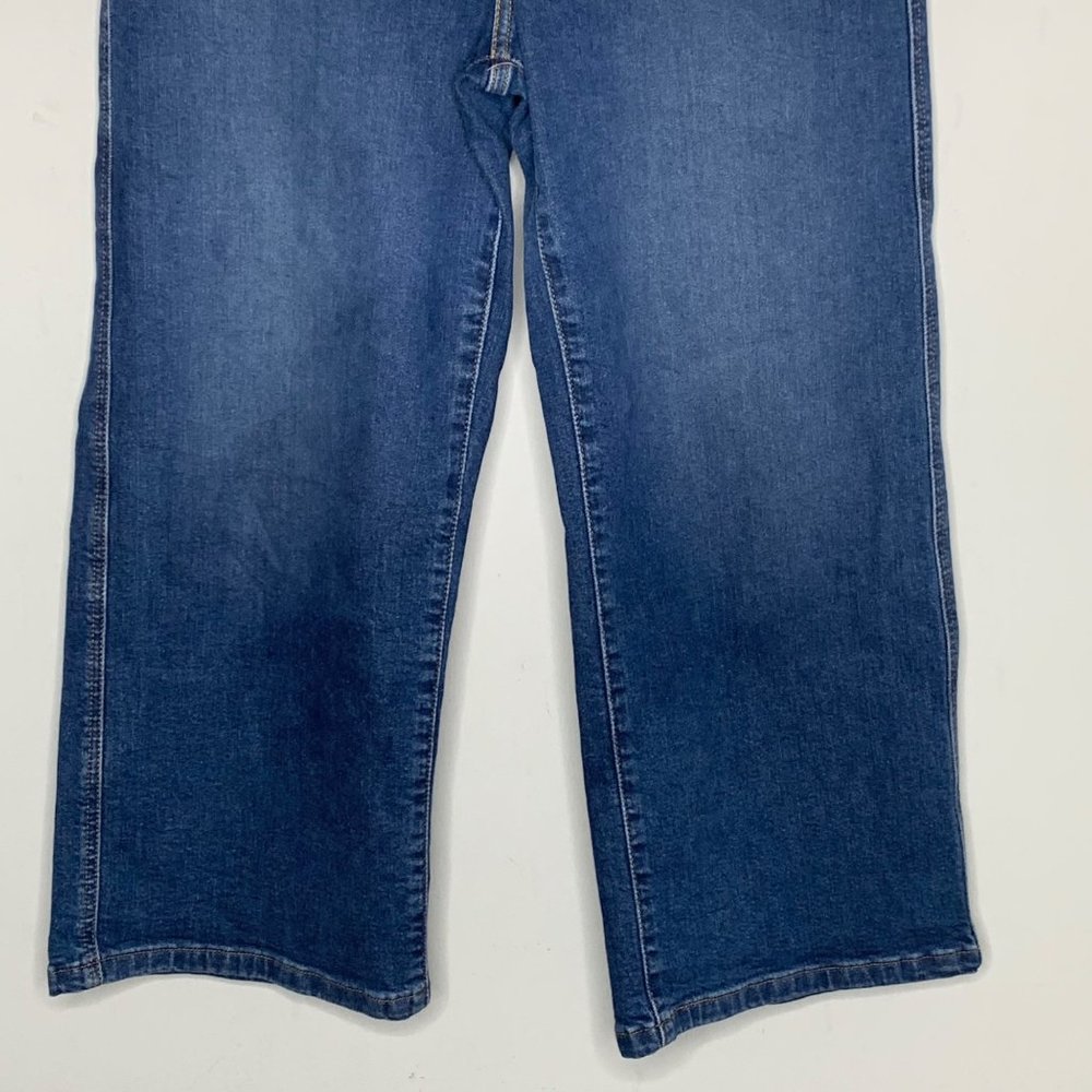 Levis Mile High Cropped Wide Leg Jeans Size 29 Blue Denim Buttonfly - Picture 5 of 10